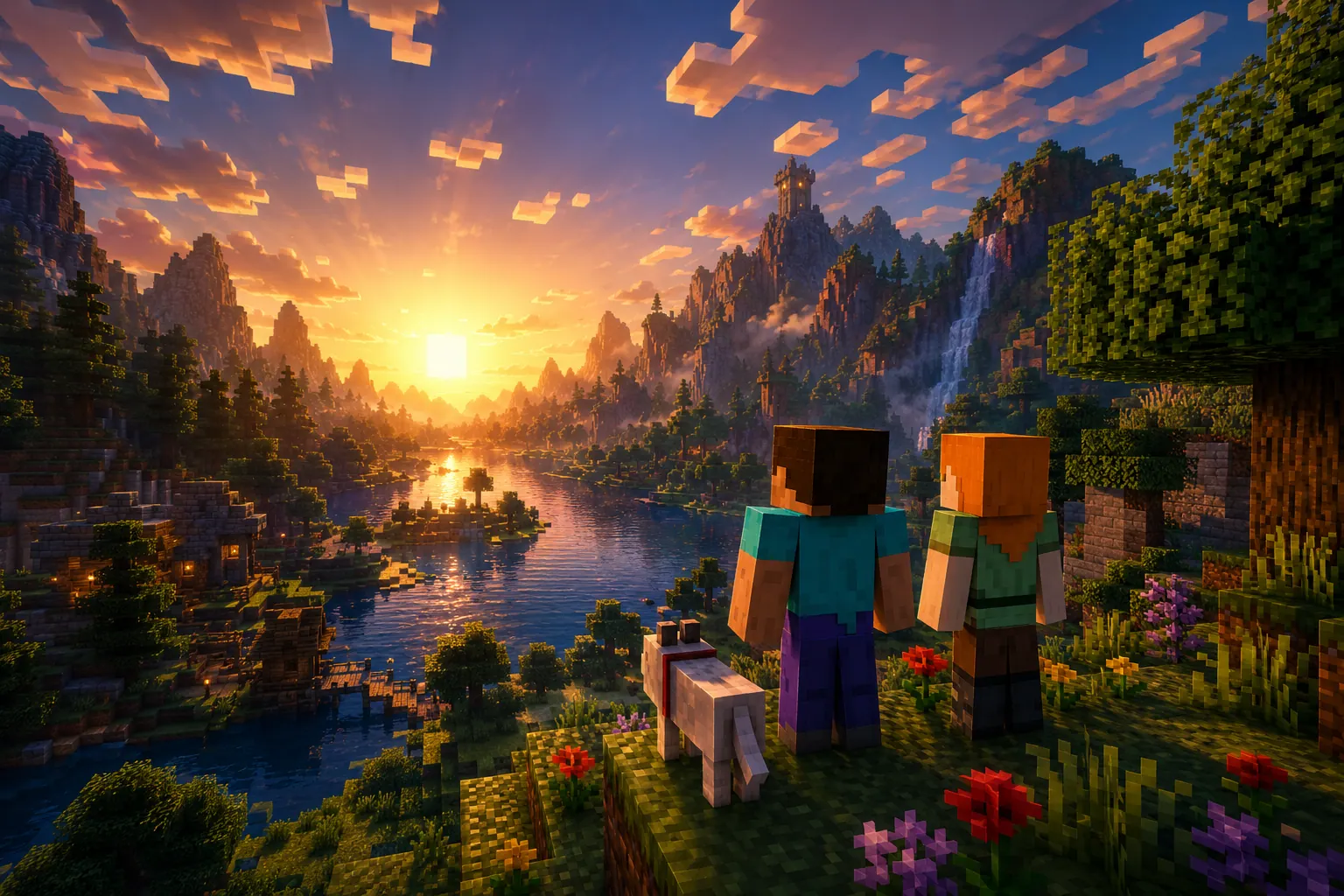 Minecraft Sonnenuntergang